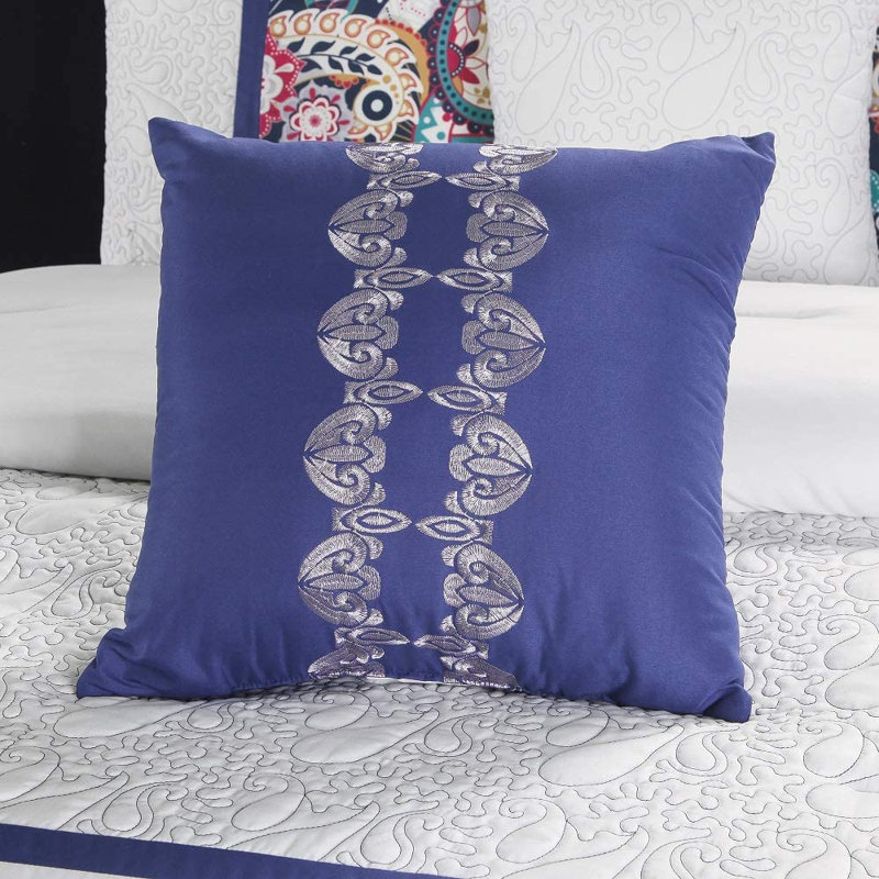 Polyester Ring Stitch Paisley Comforter, King Comforter + 6 Additional Pieces