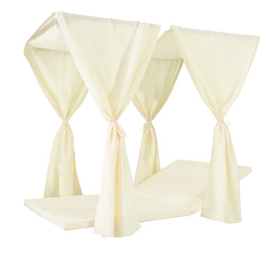 Daybed Cushion & Curtains, Cream Waterproof Fabric, 76.82 In X 50.51 2.7 In, 17.63 Lb, 48.75 27.25 11.5 Packaging Case, 30.95 Lb Curtains Cream, 76.82" 50.51" 2.7", 48.75" 27.25" 11.5" Containered
