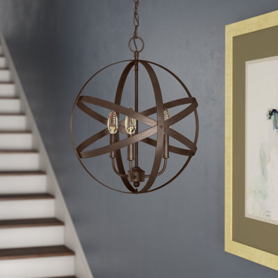 3 - Light Dimmable Globe Chandelier