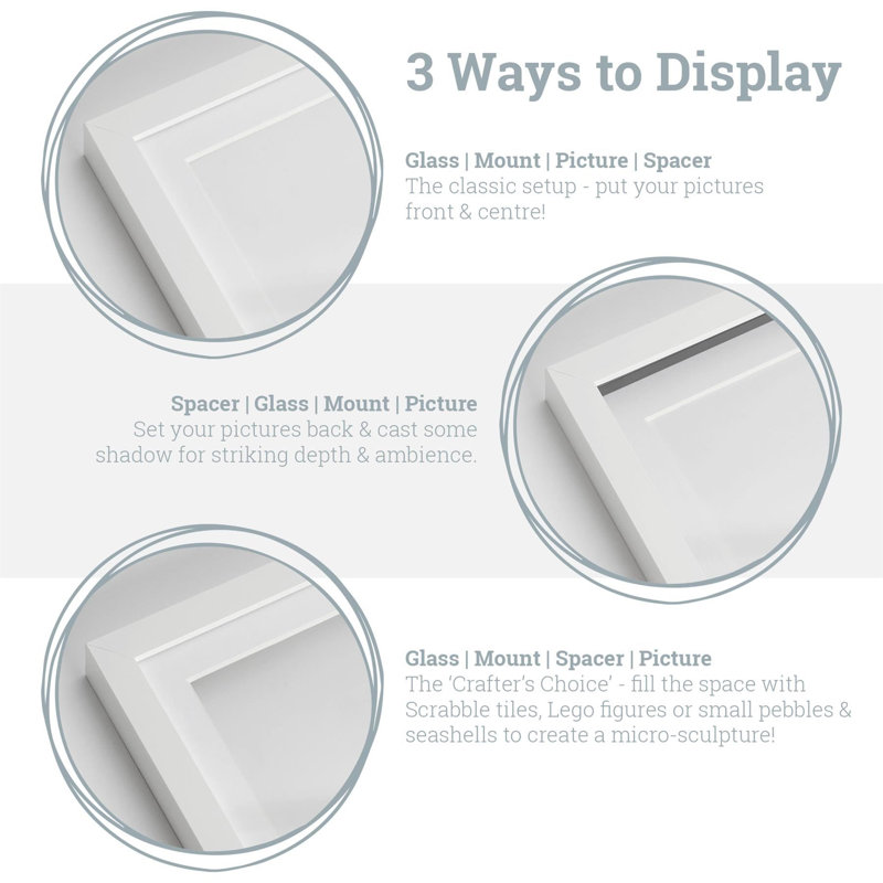 Nicola Spring - Picture Mounts, 25cm H x 20cm W x 0.5cm D, Grey