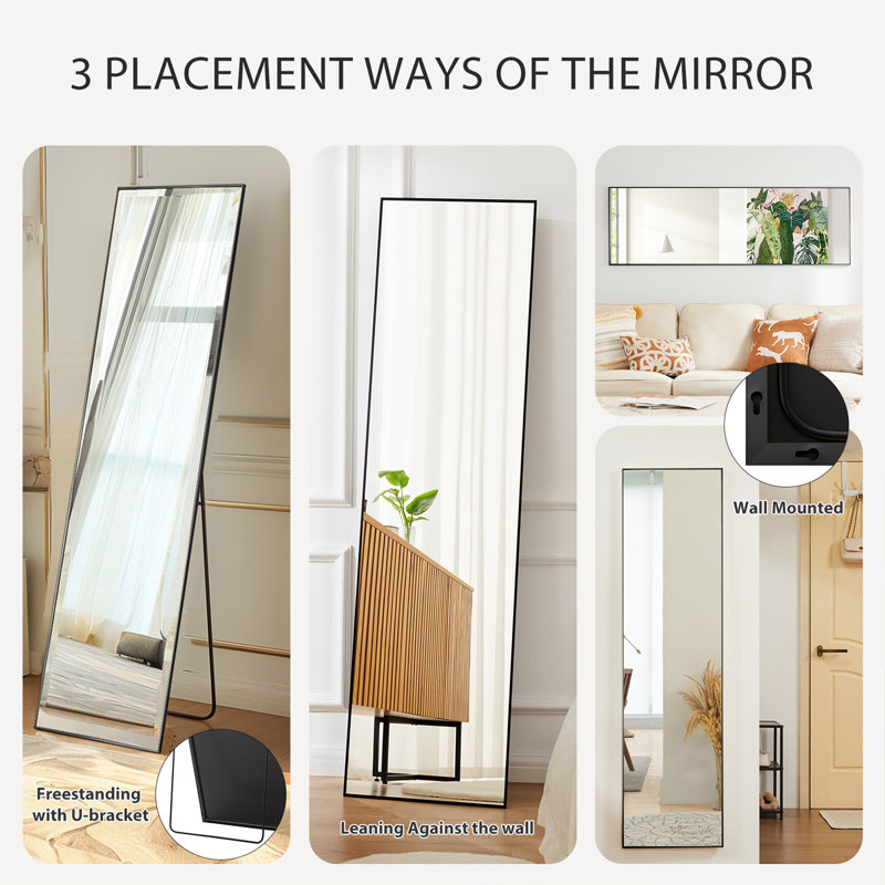 Miroir rectangulaire pleine longueur, Black