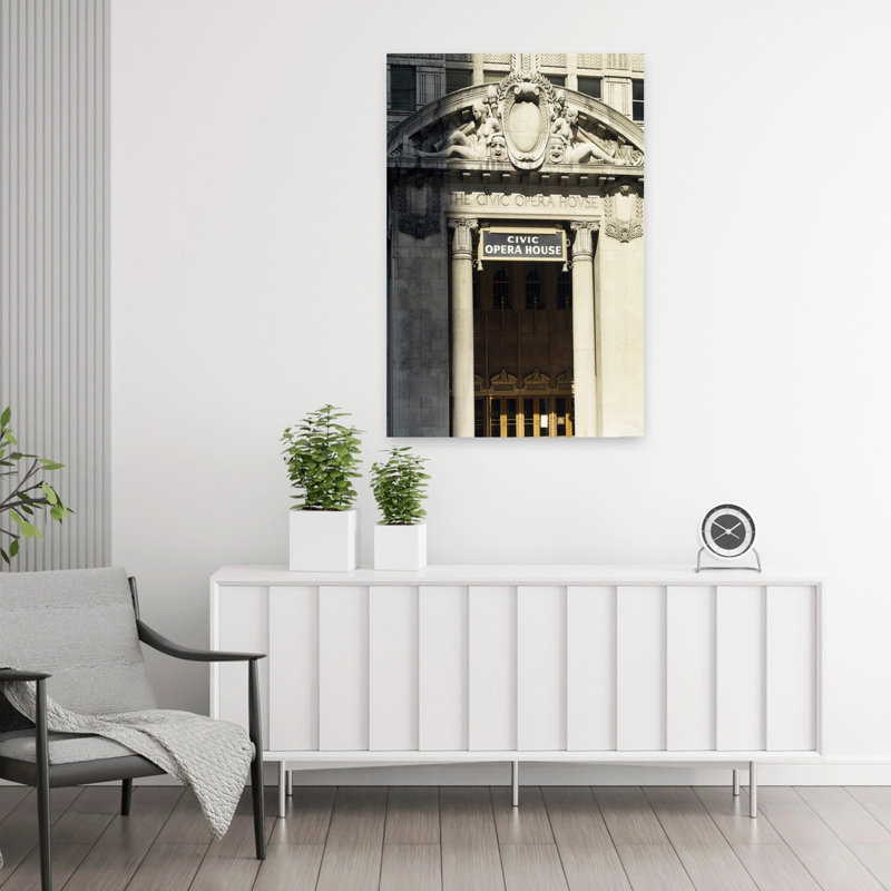 Entrance of an opera house Civic Opera House Chicago Cook County Illinois USA 1 Piece Wrapped Canvas Wall Art