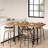 Dining Table For 6 People, Industrial Kitchen Table With Metal Footrest, Counter Height Dinner Table Rectangular Bar Table For Small Space, Apartment-1306693140