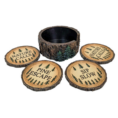 COZY PINES LOG SLICE COASTERS