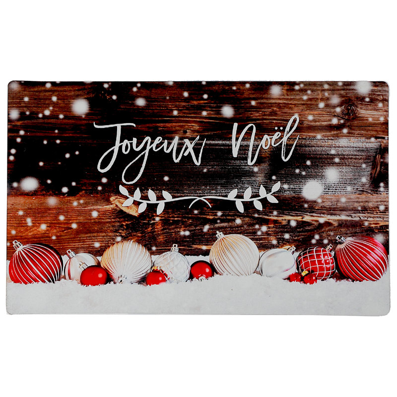 Tapis imprimé en caoutchouc (Joyeux Noël)