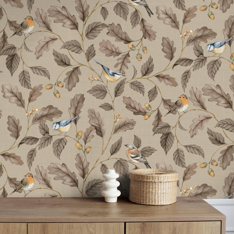 Oakleigh Trail Luxury Textured Wallpaper, Taupe