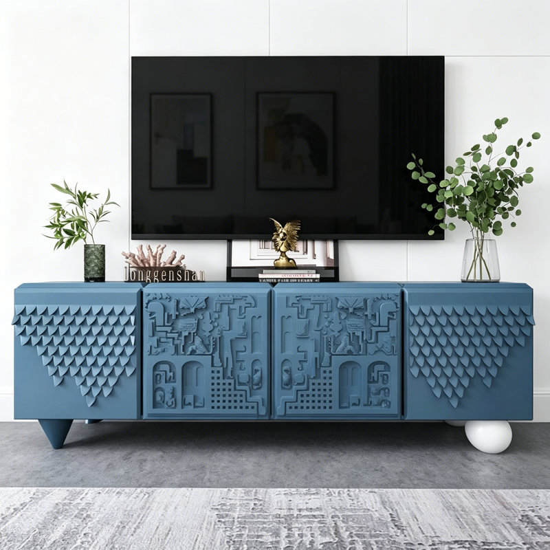 Meuble télé simple et créatif, Bleu