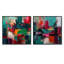 Serene Waters In Marble - Ensemble de 2 collages carrés abstraits en marbre-1743208468-1743208456