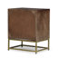 Élégante table de chevet de style Mid-Century moderne avec cadre en fer contemporain au fini bois de manguier avec extérieur