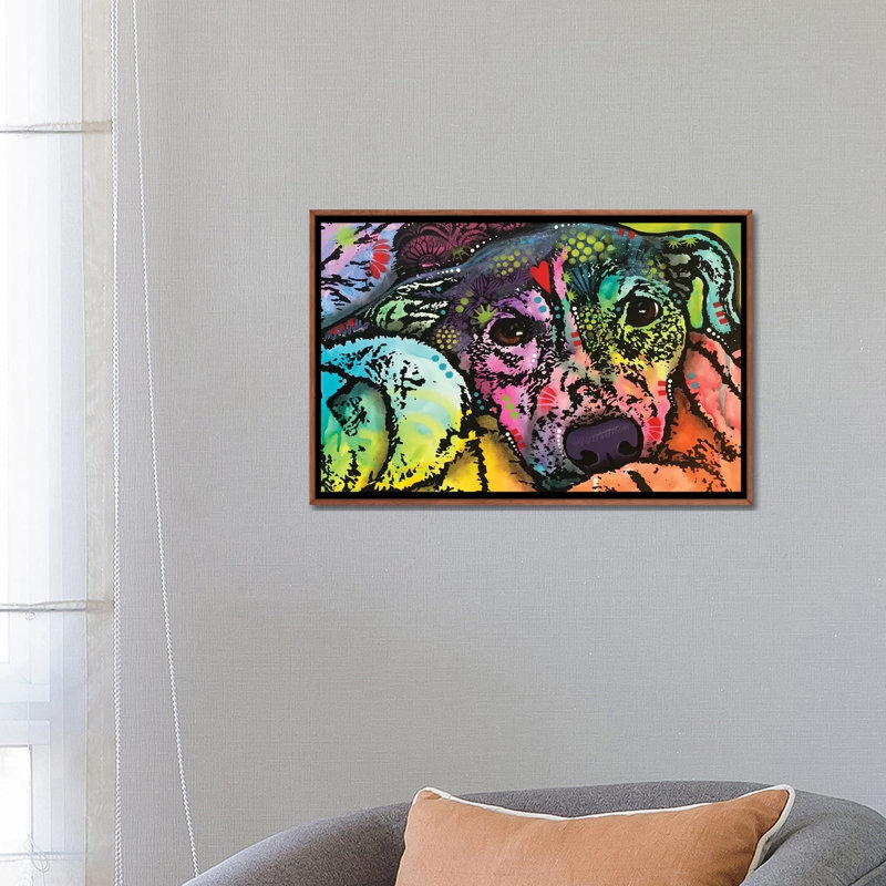 Snuggle par Dean Russo - impression d'art graphique, Pas de tapis, H 26 po x l 18 po x 1,5 po