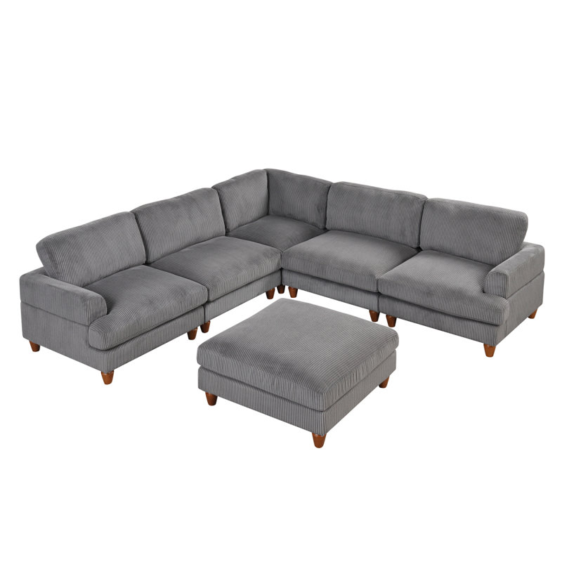 Canapé modulaire Godina, Polyester gris