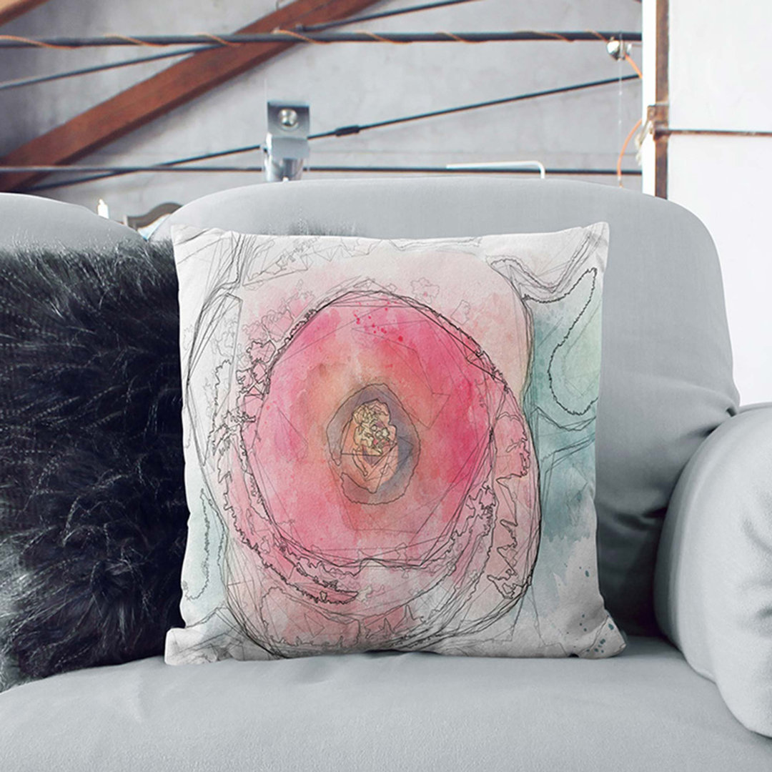 A Hibiscus Flower in Abstract Cushion with Filling