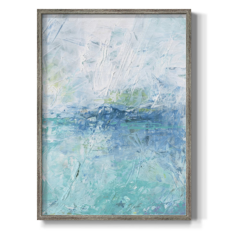 «Misty Mountain Lake II», reproduction encadrée - bois massif, H 11 po x l 9 po