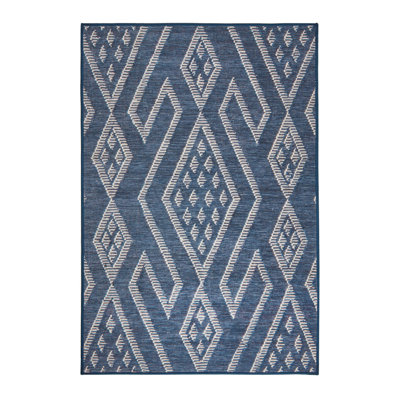 Guthrie Navy Machine Printed Washable Rug