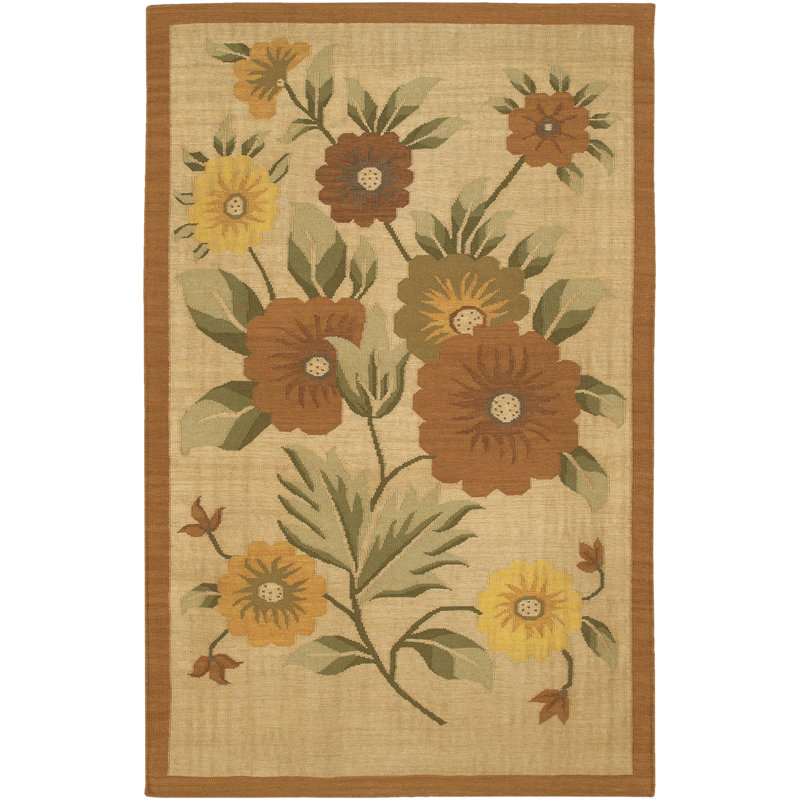 Marshayla Flatweave Wool Floral Indoor Rug, Runner 2'6" x 7'6"