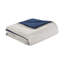 Édredon en faux suède bleu 7 pièces - Édredon lavable à la machine, 2 taies décoratives, 3 coussins, jupe de lit en tissu doux décoratif-120945273-120945276