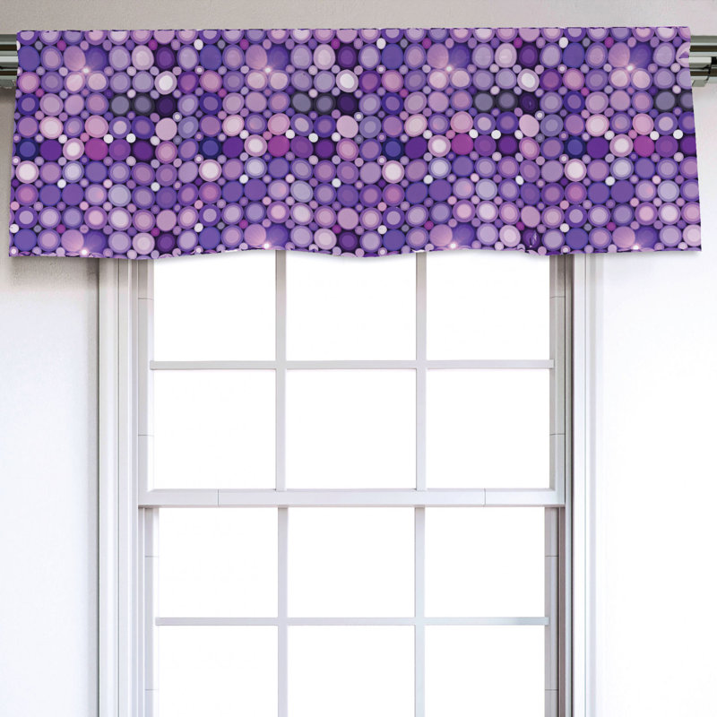 Sateen Geometric Ruffled Window Valance