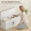Banc de rangement avec coussin, rangement caché, banc à chaussures, brun rustique-807469145