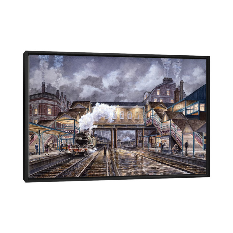 «Night Train To Edinbourough» par Stanton Manolakas, reproduction d'art sur toile, H 18 po x l 26 po x P 1,5 po, Pas de tapis