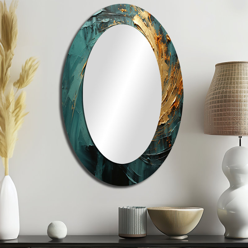 Miroir mural doré émeraude doré, 36 po x 24 po