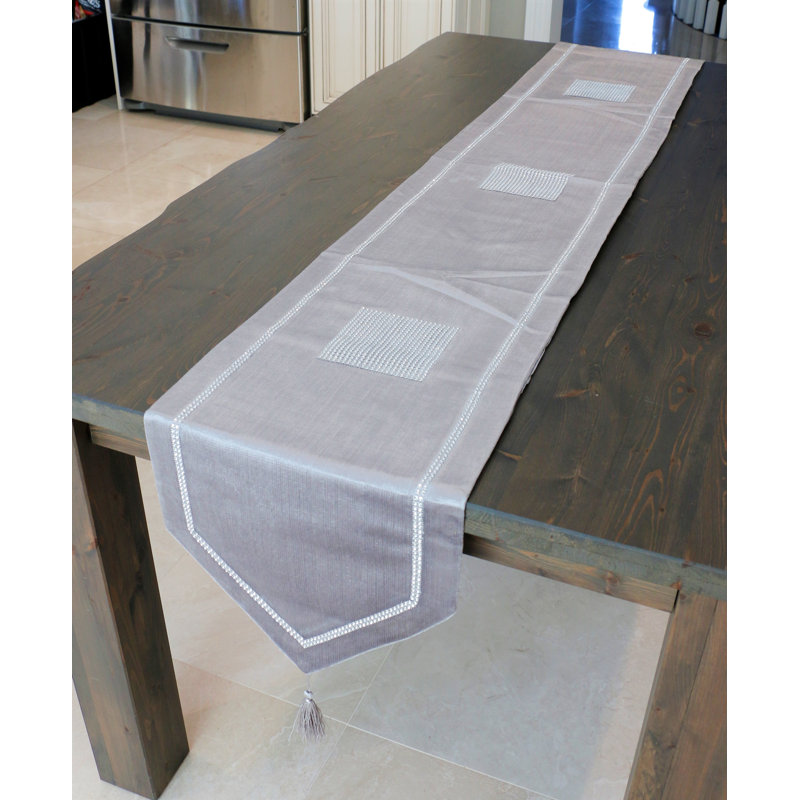 Chemin de table Dysart, 13 po x 54 po, Gris