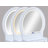 3Pc Vanity Table And Stool Set Built-In Led-Lit Mirror Matching Cushioned Stool Gold-Accented Handles Wooden Home Furniture-239939356