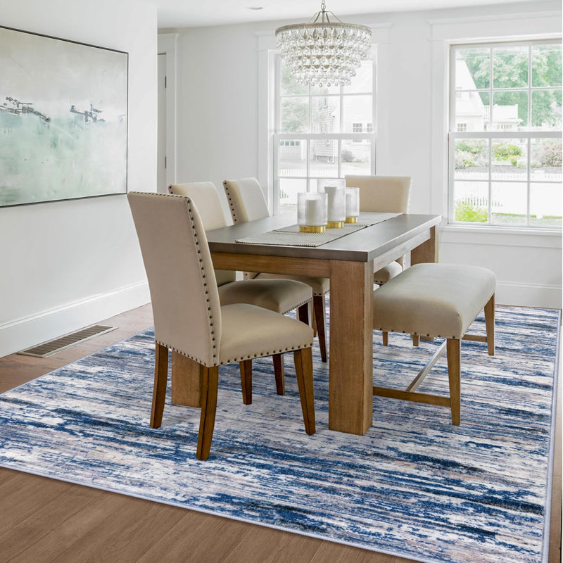 Modern Abstract Area Rugs 6x9 Washable Rugs Soft Thin Indoor Rugs for Living Room Bedroom Dining Room, Rectangle 6' x 9'