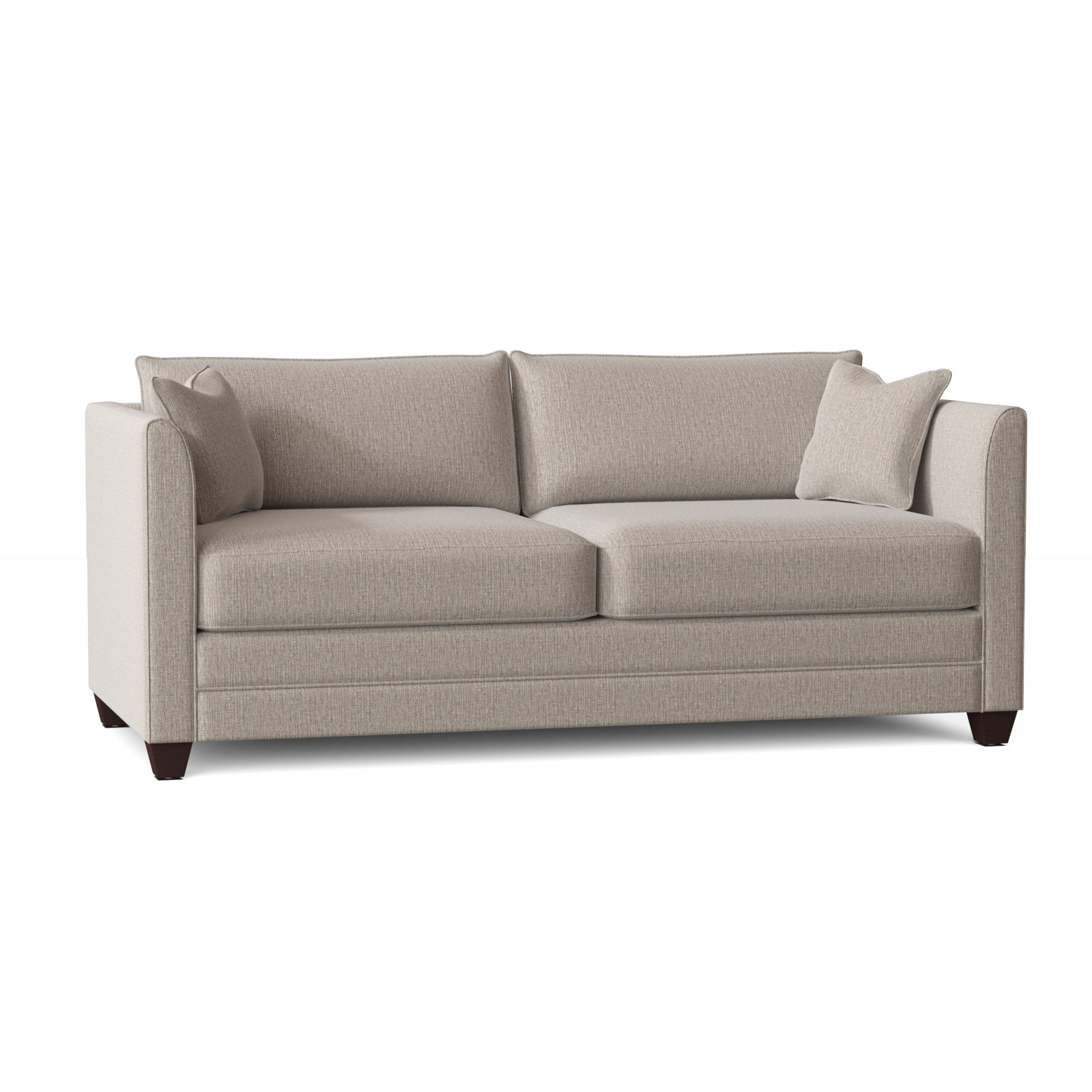 Kodie 76.5'' Upholstered Sofa, Drusky Linen Sustain® Basketweave, Dark Walnut