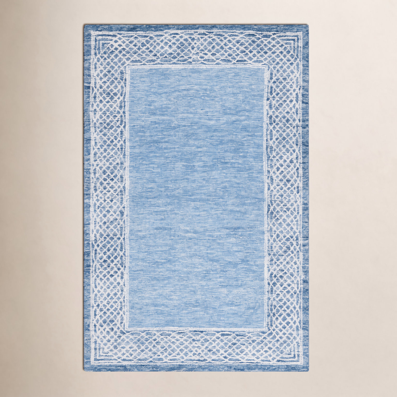 Hand-Tufted Geometric Wool Rug, Rectangle 5' x 8'