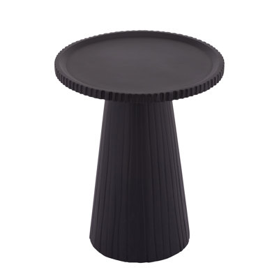  Wooden Carved Side Table – Solid Wood, Natural and Black Finish