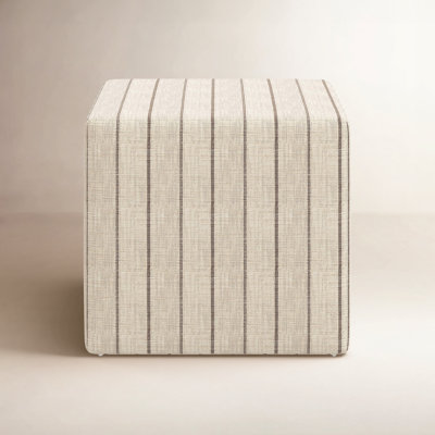 Era 21'' Wide Square Striped Cube Ottoman
