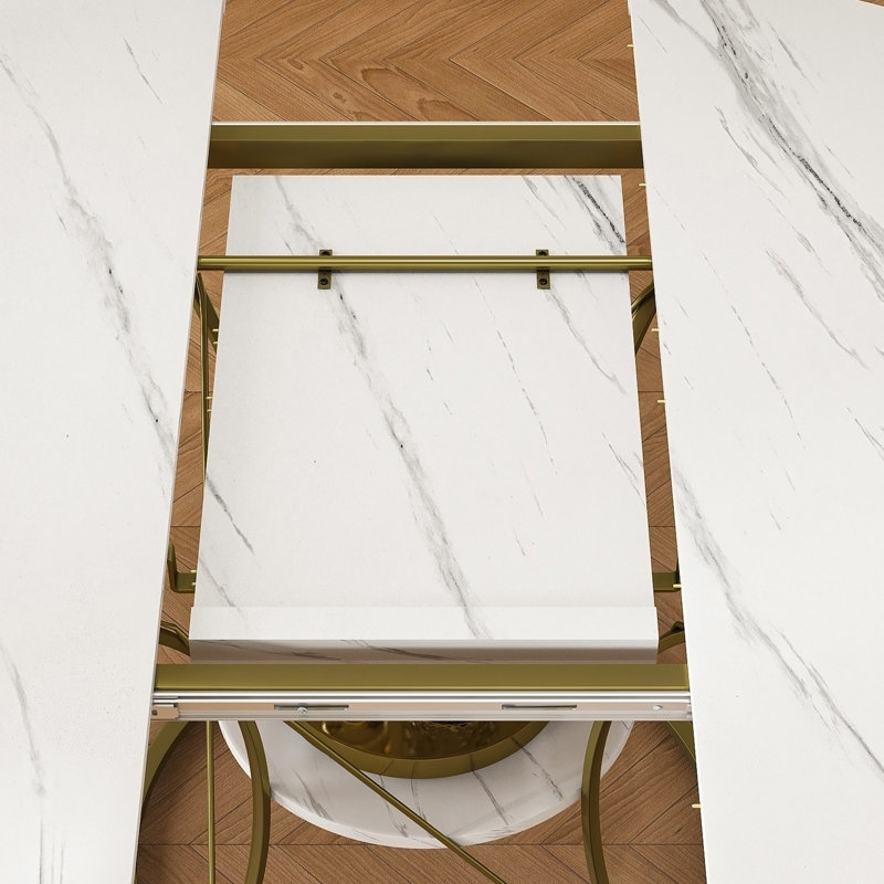 43 inch Round Extendable Dining Table for 4-6