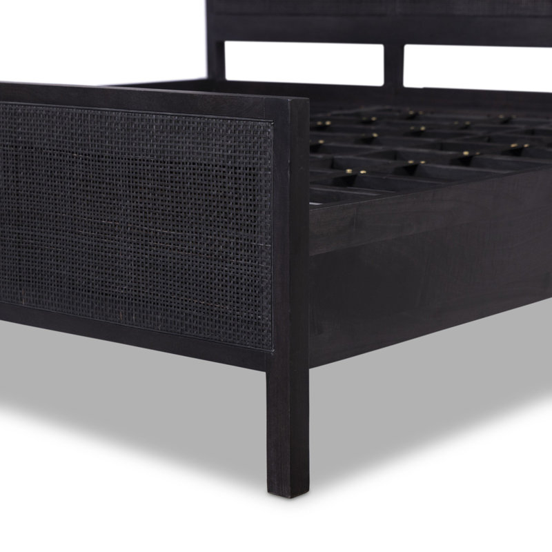 Sydney Bed, King, Black Wash W/ Black Cane