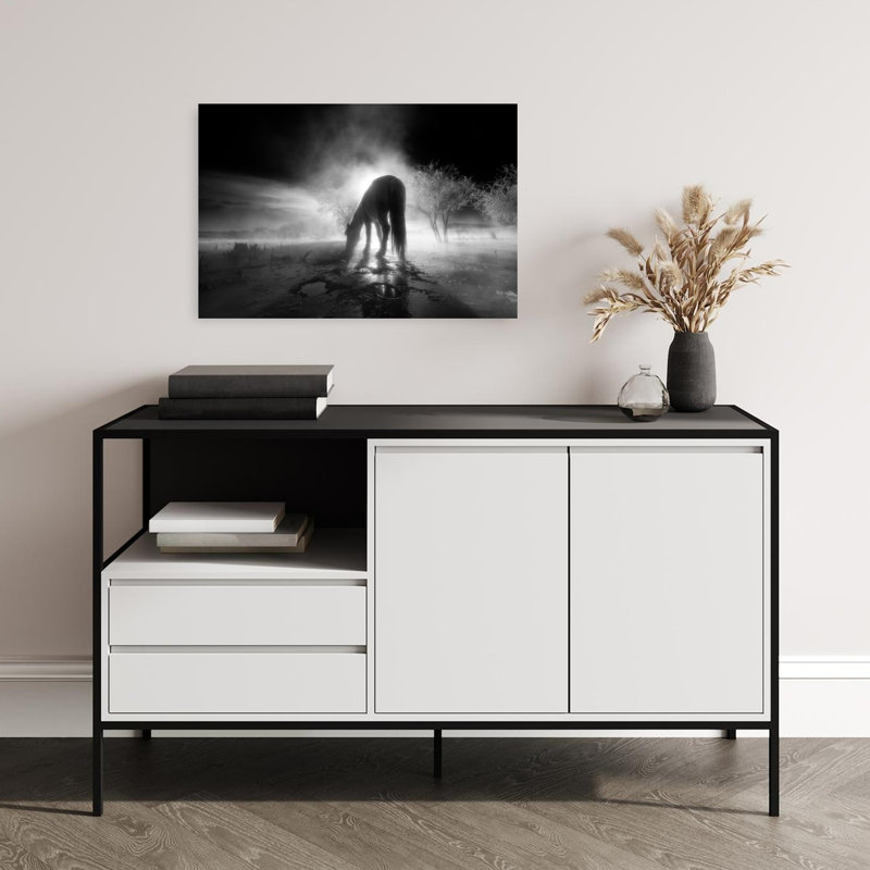 Reproduction d'art mural paysage éthéré cheval brumeux Dramatic Dreamy, H 16 po x l 24 po