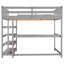 Lit mezzanine double avec tablettes de rangement et bureau sous le lit-478465784-478465735