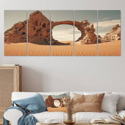 Gate To Space Surreal Landscape III - Surrealism Landscape 5 Piece Wall Art Set