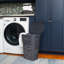  Panier à linge mince et effilé avec couvercle, panier à linge avec découpes en croix, léger et ventilé, plastique, gris-805434331