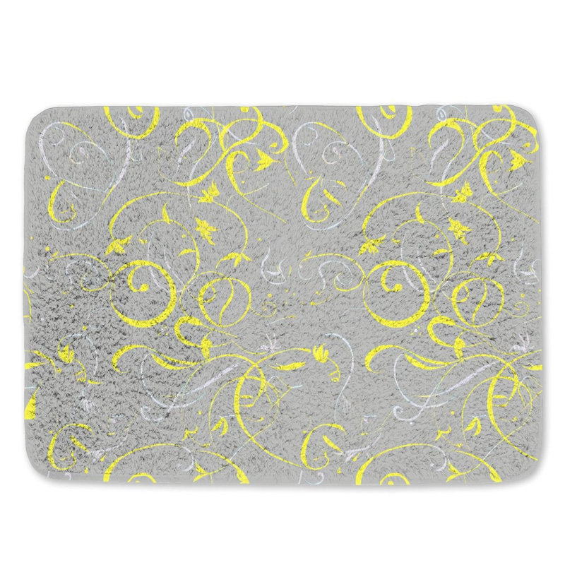 Tapis de bain tourbillonnant, art de salle de bain abstrait, L 21 po x L 34 po