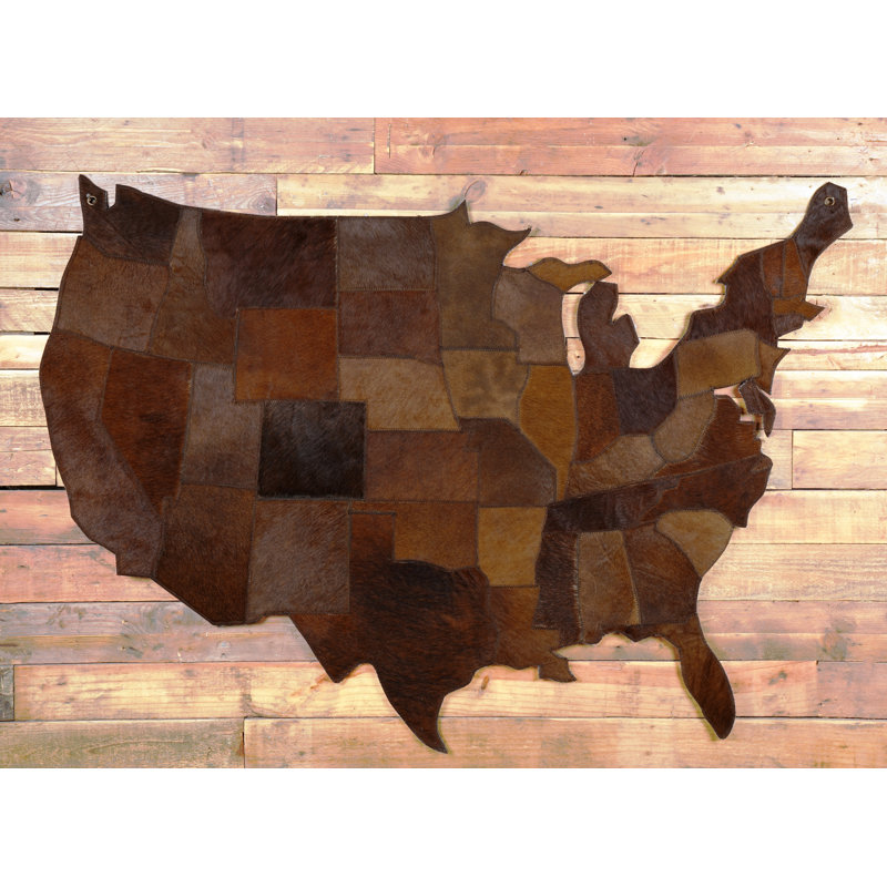 Handmade Cities & Countries Fabric Wall Decor, Dark Tan