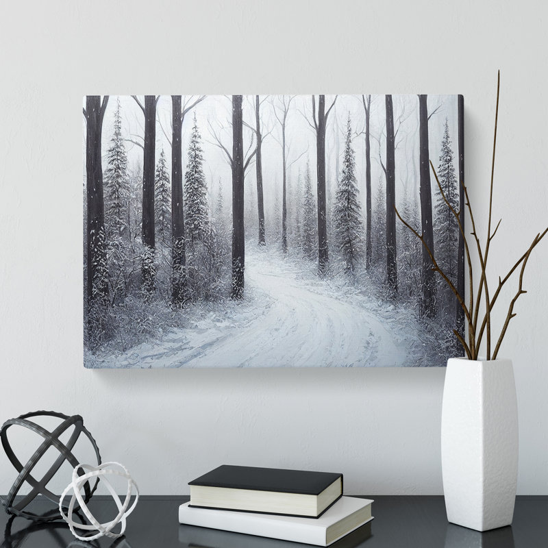 Winter Forest Pine Trees Vol.2 - Wrapped Canvas, 35cm H x 50cm W x 3cm D