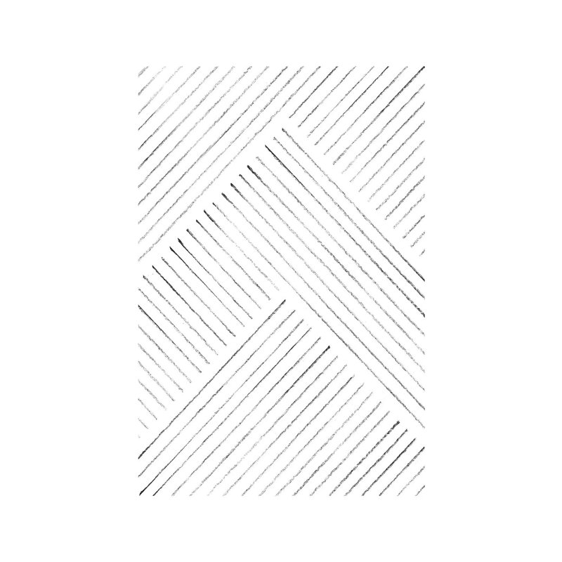 Geometric Line by Whales Way - Print on Canvas, 45.72cm H x 30.48cm W x 1.91cm D, Wrapped Canvas