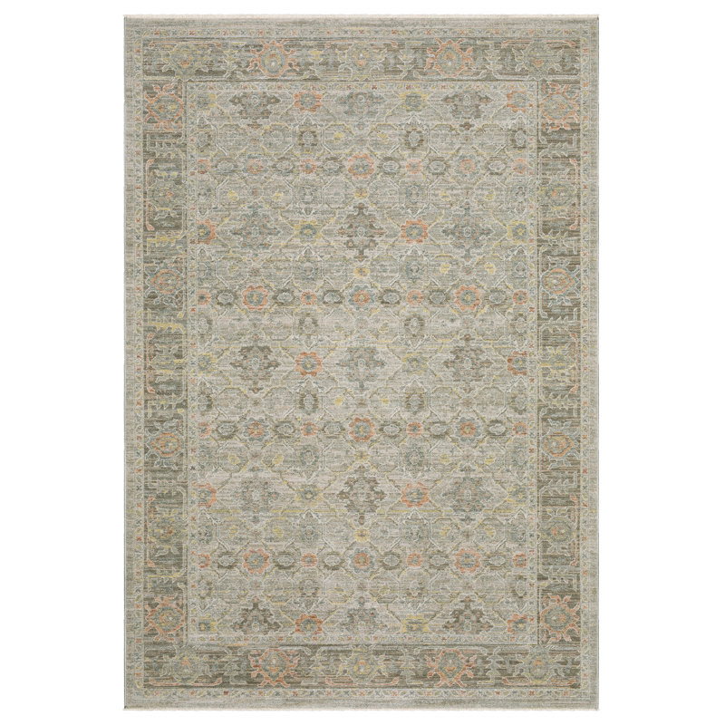 Kulas Vintage Floral Beige/ Multi Area Rug, Rectangle 6'7" x 9'9"