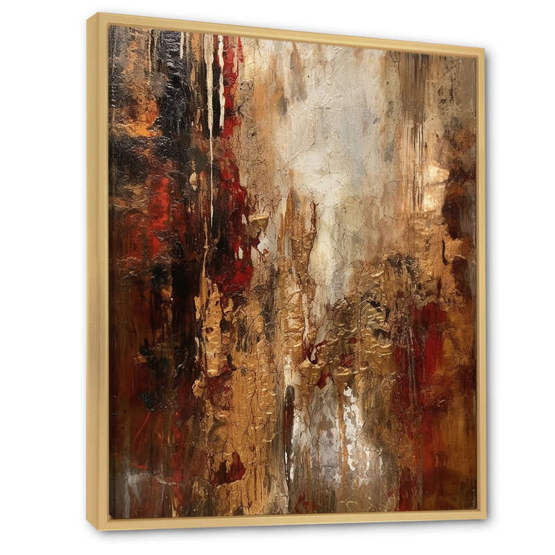 Révélations italiennes anciennes en or et rouge - reproduction d'art sur toile, H 20 po x l 12 po x P 1 po