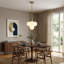 4 - Light Linear Dimmable Sphere Sputnik Design Tiered Chandelier With Glass Globe Shade-100351881
