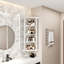 Glass Door Wall Mounted Corner Cabinet With Featuring Four-Tier Storage For Bedroom