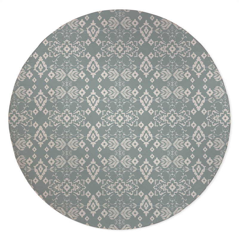 Block Outdoor Rug, Round 5'