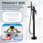 Robinet de baignoire autoportant à poignée simple en laiton massif avec bec cascade et douche à main-105356395