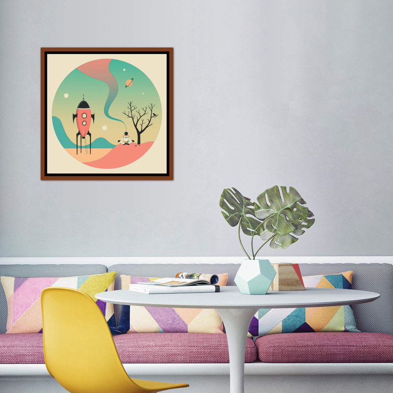 Explorez II, art encadré pour enfants, H 37 po x l 37 po x P 1,5 po, Toile classique avec cadre brun