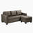 Modern & Contemporary 78" Reversible Sofa Chaise Sectional - Microfiber Sofa Chaise, Versatile Reversible Chaise Design, Sumptuous Brown Microfiber Upholstery-794215846