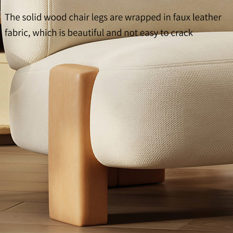 Chaise de loisirs minimaliste en coton et lin, Beige